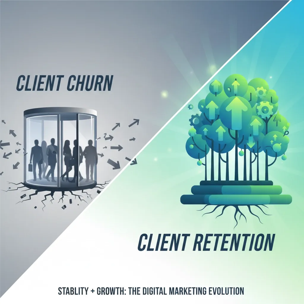Client churn and retention illustration